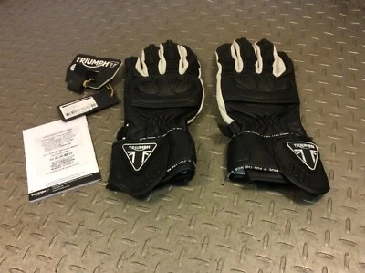 Guantes Triumph Triple Cuero Negro Blanco Hombre XXL Extra Grande MGVS20110 Foto 1 de 4