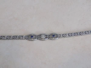 Antique Platinum  Art Deco  filigree bracelet   8.4 grams - Picture 1 of 12