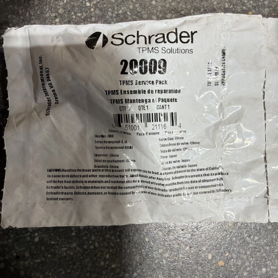 Juego de 4 sensores TPMS Kit de servicio Schrader Automotive 20009 Foto 1 de 4