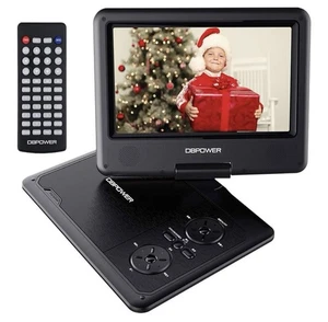 DBPower 9” Reproductor de DVD Portátil, Pantalla Giratoria, Control Remoto, Adaptador Coche - Imagen 1 de 8