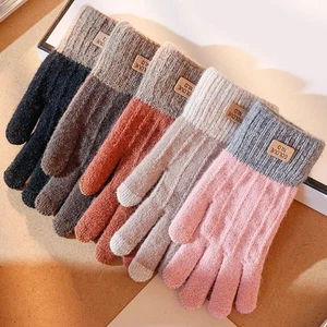 Winter Warm Knitted Gloves Cycling Skiing Adult Gloves Mittens for Men Women R3 - Picture 1 of 26