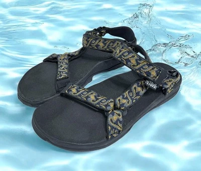 Teva Classic Sandals Women's 8 Black Strappy Sport Black Blue Yellow Beach - Image 1 of 4