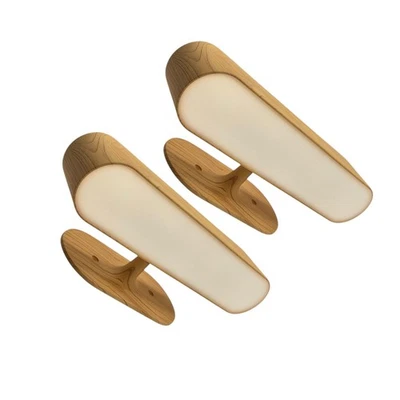 HENSAM 2 Pack Rechargeable LED Wall Sconce Wireless Light 5 Modes Dimmable Lamp Wood ef