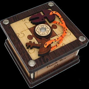 Spiele Puzzle Box 04 - Wooden Secret Box Brainteaser Puzzle - Picture 1 of 4