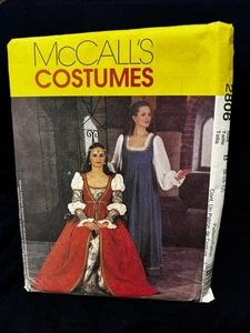 McCall's 2806 Renaissance Gown, Overgown, Headcover & Hat Sz 8-12 UNCUT Pattern - Picture 1 of 2