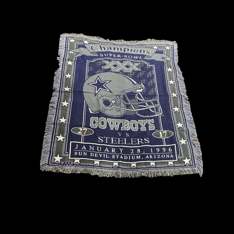 VTG 1996 Super Bowl XXX 30 champions Blanket Cowboys vs. Pittsburgh Steelers Cover