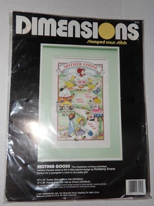 Vintage Dimension Stamped Cross Stitch Kit Mother Goose Dated 1991 - Picture 1 of 4
