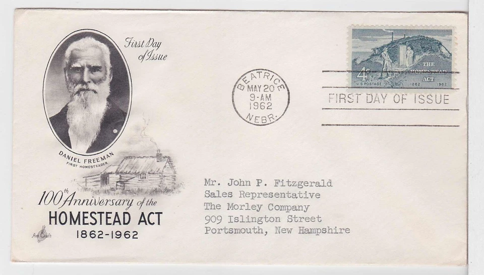 TurtlesTradingPost- Homestead Act - 1962  #1198  FDC Artcraft - Image 1 of 1