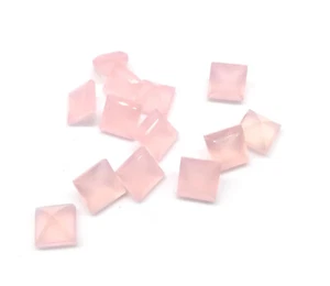 Kalibrierter rosa Chalcedon Quadrat Facettschliff 10x10mm - 20x20mm Natur Edelstein - Bild 1 von 7