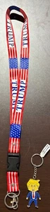 Trump Lanyard with Trump Keychain - Patriotic Key Holder & Badge Strap Gift - Picture 1 of 14