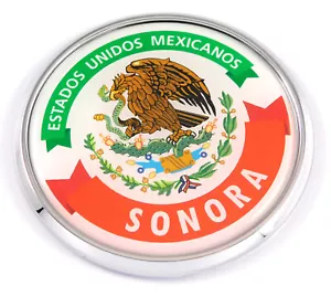 Sonora Mexico Mexican State 2.75" Car Chrome Round Emblem Decal 3D badge - Foto 1 di 6