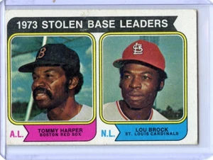 1974 Topps RBI Leaders Tommy Harper/Lou Brock Cardinals #204 ⭐️👀⭐️VGEX - Imagen 1 de 2