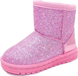 Girls Glitter Snow Boots Toddler/Little Girls Warm Winter Sequin Comfy Cute Dura - Picture 1 of 6