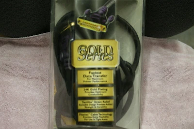 Belkin Gold IEEE 1284 Parallel Printer Cable A-B DB25M F2A046-06-GLD Gold Series - Image 1 of 4