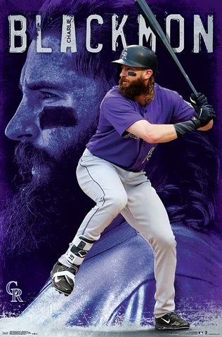 Charlie Blackmon SUPERSTAR Colorado Rockies Official MLB Baseball 22x34 POSTER Cover