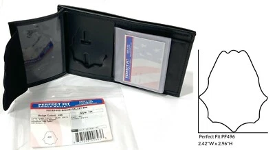 PERFECT FIT 105 RECESSED HIDDEN BADGE & ID HOLDER BIFOLD LEATHER WALLET B96 - Image 1 of 4