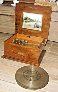 Polyphon Spieluhr Orgel 20 Platten 28cm Kalliope clock music box 20 discs 11" - Bild 1 von 12