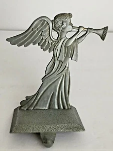Appendiabiti calza tromba angelo araldista metallo tono argento tenue 6,5" - Foto 1 di 5