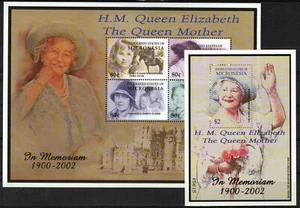 Micronesia 505-506 MNH Queen Mother Elizabeth ZAYIX 0124M0143 - Picture 1 of 3