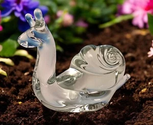 Signierte Roberto Moretti Kristall Schnecke Figur Murano Stil Pilger Glas 50er Jahre - Bild 1 von 7