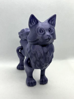 Figura Articulada Gatito Esponjoso | Decoración Amante de los Gatos, Juguete Inquieto, Impreso en 3D Foto 1 de 4