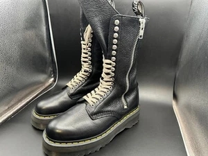 Dr Martens Size 9 Men's Black 1918 combat Boots Leather Shoes Woman Sz 10 - Picture 1 of 9