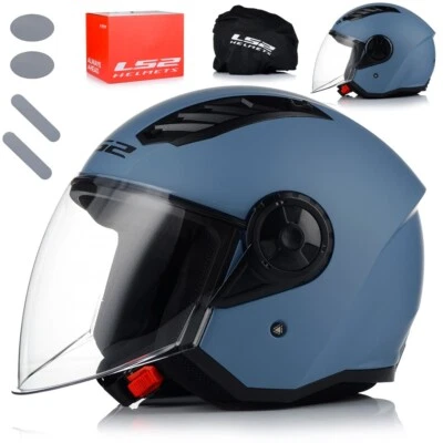 LS2 OF616 Airflow II Jethelm Solid Misty Blue Motorradhelm Rollerhelm Scooterhel - Bild 1 von 4