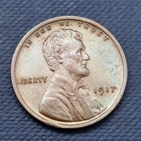 1917 Lincoln Head Cent 1c ERROR Clipped plachet High Grade BU #47062 Cover