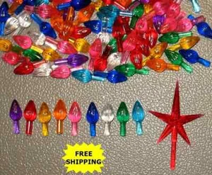 27 Bombillas Giratorias Med/Grandes Cerámica Árbol de Navidad + ESTRELLA ROJA 9 Colores *ENVÍO GRATUITO* - Imagen 1 de 3