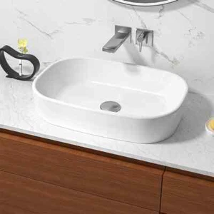 Glacier Bay Vessel Bathroom Sink 21.3"x14.17"x6.14" Rectangular Ceramic in White - Picture 1 of 9