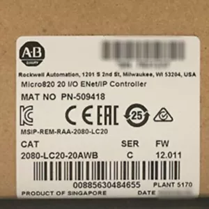 Allen-Bradley 2080-LC20-20AWB Micro820 20 I/O ENet/IP Controller US Free Tax - Picture 1 of 4