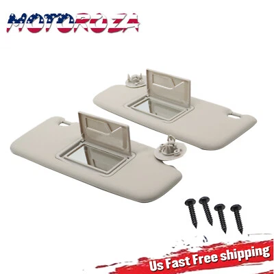 Pair Set Left+Right Gray Sun Visor With Mirror For Chevrolet 2012-2020 Sonic - Image 1 of 4