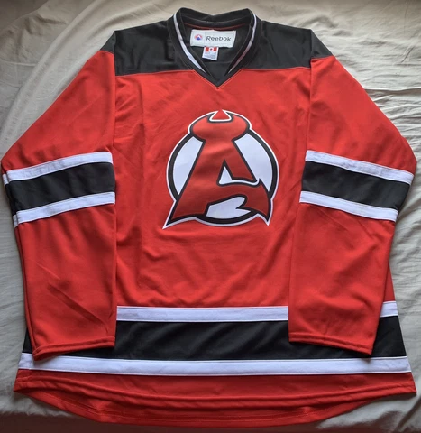 NJ NEW JERSEY DEVILS ALBANY DEVILS BLANK RED HOME REEBOK XL AUTHENTIC AHL HOCKEY Cover