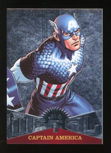 2017 Fleer Ultra Spider-Man Marvel Metel Trading Card MM45 Capitan America - Foto 1 di 2