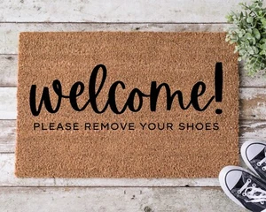 Please Remove Your Shoes Doormat Shoes Off Mat Entryway Rug Home Decor Gift - Picture 1 of 3