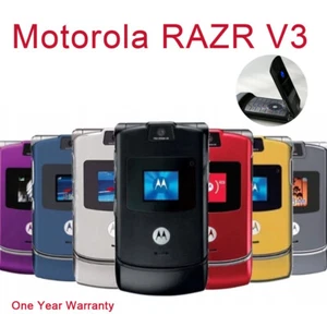 Motorola RAZR V3 Flip Unlocked Bluetooth MP4 video Mobile Phone 1 year warranty - Afbeelding 1 van 19