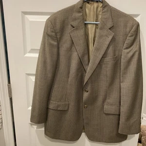 NUEVA Chaqueta Blazer Brooks Brothers Talla 42 R Tostada Negra Espiga Lana Worsted - Imagen 1 de 10