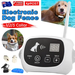 Electric Containment Pet Collar Wireless Electronic Dog Fence System Invisible - Picture 1 of 14