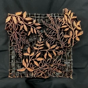 Sello de cobre Tjap Cap Chop artesanal batik ramas positivas/negativas #1 8" x 9" - Imagen 1 de 2