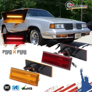 Luces de señalización laterales delanteras y traseras rojas ámbar lámparas para 81-88 Oldsmobile Cutlass 442 - Imagen 1 de 13