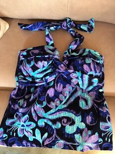 OCEAN AVENUE Swim Separates Blue/Turquoise/Purple Tankini Top  - Size M - Picture 1 of 1