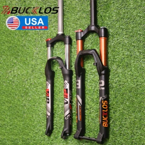 Horquilla de suspensión de bicicleta de montaña BUCKLOS 26/27,5/29"" 1-1/8"" QR/a través bloqueo de disco eje - Imagen 1 de 16