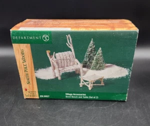 Dept. 56 North Pole Woods Birch Bench and Table # 56927 Christmas Village Decor - Picture 1 of 11