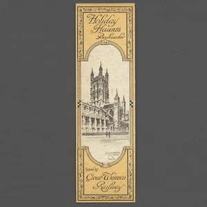 Marcador GREAT WESTERN RAILWAY (GWR) de 1920 - CATEDRAL DE GLOUCESTER - Inglaterra Reino Unido - Imagen 1 de 2
