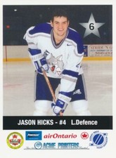 2000-01 Sudbury Wolves P.L.A.Y. Jason Hicks Team Set #6