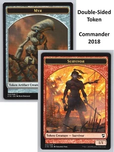MTG Singles - Survivor Myr (023) Double-sided Token - Commander 2018 -g50 - Picture 1 of 2