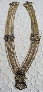 Vintage Pauline Trigere Haute Couture Runway Statement Antik Gold Ton Halskette - Bild 1 von 10