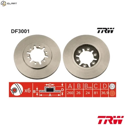 2x BRAKE DISC DF3001 FOR NISSAN BIG/M/FRONTIER/Platform/Chassis NP300/PICKUP - Image 1 of 4