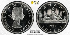 1963 Canada  Gem PL Silver Dollar   PCGS PL 66 Cam - Picture 1 of 1