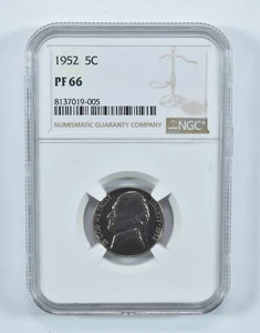 1952 Jefferson Nickel PF66 NGC Brown Label *8757 - Picture 1 of 5